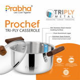 Prochef Casserole With Glass Lid – 3.2L, 20cm