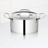 Borosil 1.6 L Stainless Steel Casserole Impact Bonded Tri-Ply Bottom (Silver )