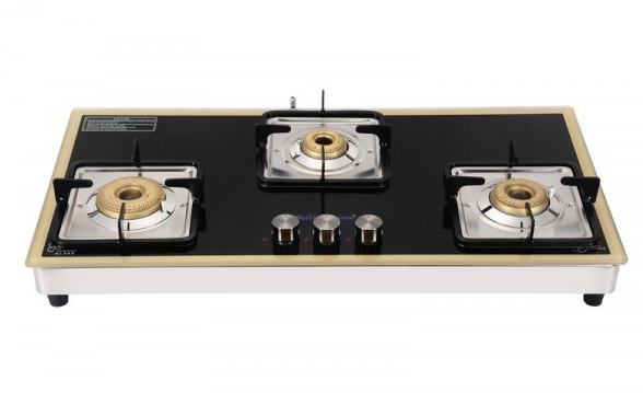 SURYAFLAME OMEGA SERIES  3 BURNER GOLD STAINLESS STEEL NA  (3B OMEGA GOLD SS NA )