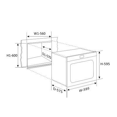 Glen Built In Kitchen Microwave 675 25Ltr 900W Grill 1000 W