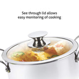 Alda 3.8 LTR Vitale Tri-Ply Stainless Steel Casserole with Glass Lid  (22 cm)