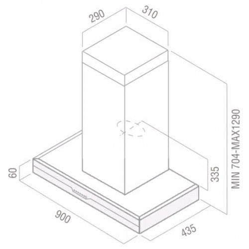 ELICA CHIMNEY METEORITE ISLAND ETB PLUS LTW 90 T4V LED
