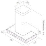 ELICA CHIMNEY METEORITE ISLAND ETB PLUS LTW 90 T4V LED
