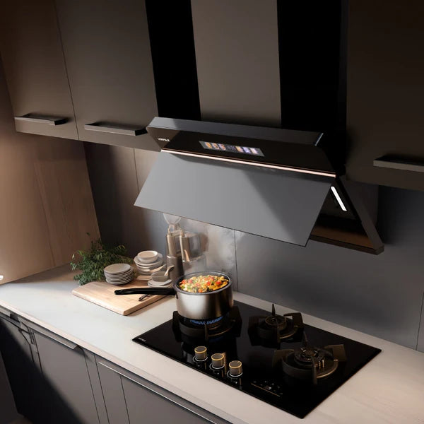 Teresa Neo I-90 90 cm Wall Mounted Chimney – Auto Sense Technology, 1500 m³/hr Suction, Smart Heat Auto Clean, 534.84.523