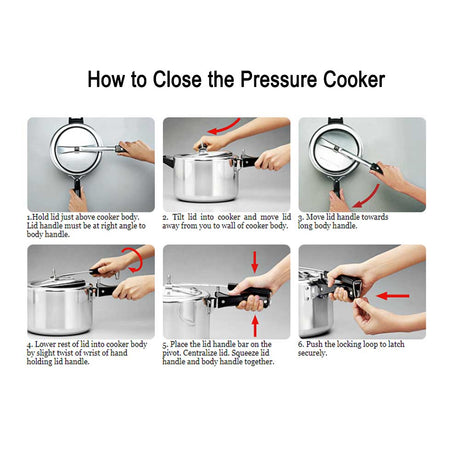 Hawkins Contura Black Pressure Cooker 3 Litre: CB30 with Hawkins Genuine 2 Gasket & 2 Safety Valve