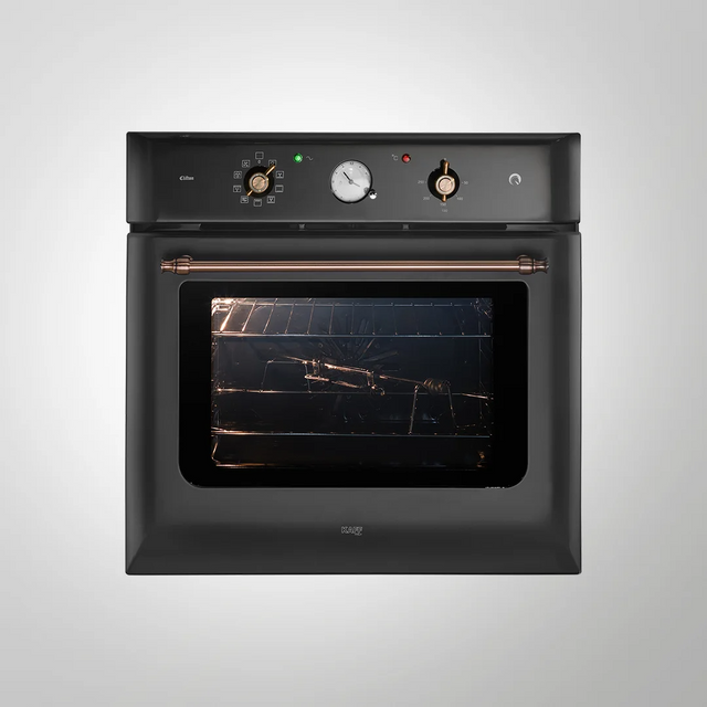  KAFF CLOV6 BLN 60 cm Built In ELECTRIC OVEN With True Convection Black Retro Finish 60 L