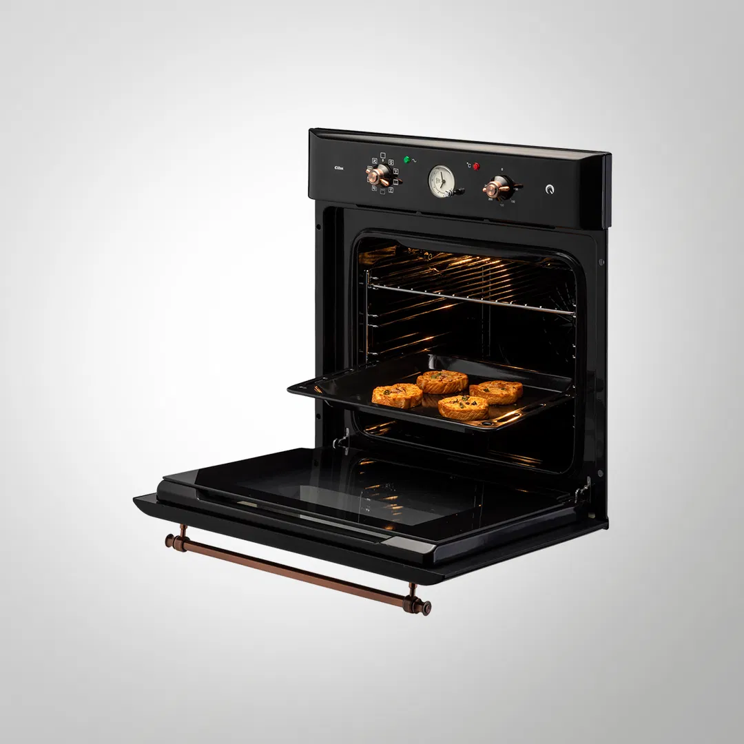 KAFF CLOV 6 BLN 60 cm Built In ELECTRIC OVEN With True Convection Black Retro Finish 60 L