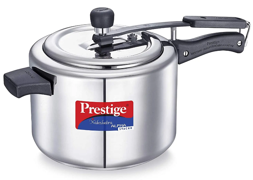 Prestige Nakshatra Alpa Swachh SS Straight Wall Plus Pressure Cooker (5L) 20246