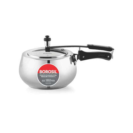 Borosil Pronto Stainless Steel Pressure Cooker, 3 Liter 