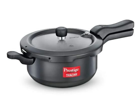 PRESTIGE SVACHH HARD ANODISED 5.0 L SENIOR DEEP PAN PRESSURE COOKER, 20278
