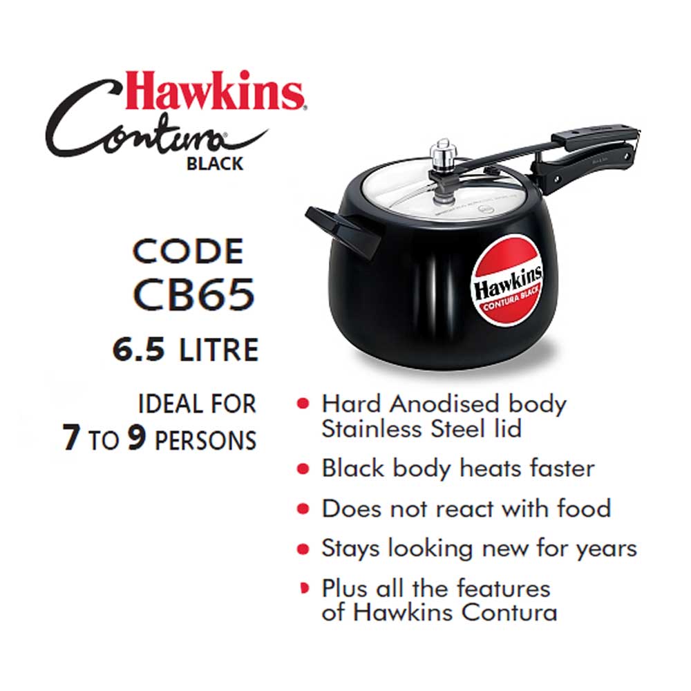 CONTURA BLACK PRESSURE COOKER 6.5 LITRE : CB65