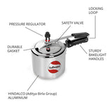 TUFFWARE Aluminium Pressure Cooker - Inner Lid, 2 Litre, Silver