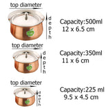 JVL Stainless Steel Cooking Classic Handi Pot Vessel (225ml, 350ml, 500ml )