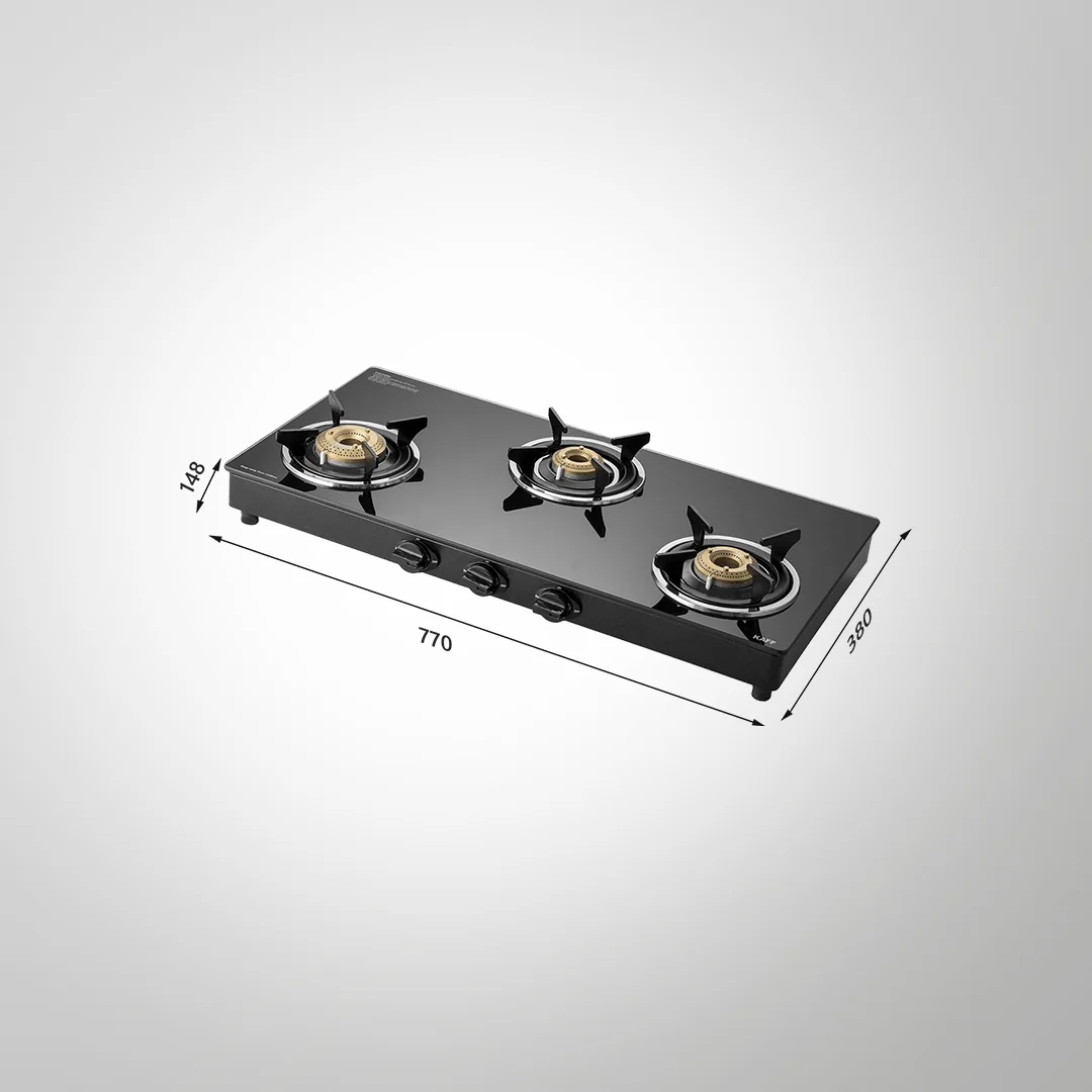 KAFF CTC 773 B Matte Black Finish With Black Toughened Glass Cooktop