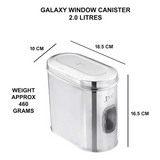 JVL Stainless Steel Galaxy Window Canister with Unbreakable Steel Lid 2 Litre (GW-1)
