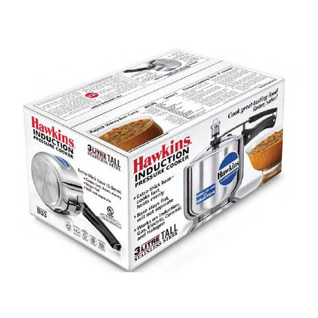 Hawkins Stainless Steel Pressure Cooker 1.5 Ltr.: HSS 15 with Hawkins Genuine 2 Gasket & 2 Safety Valve