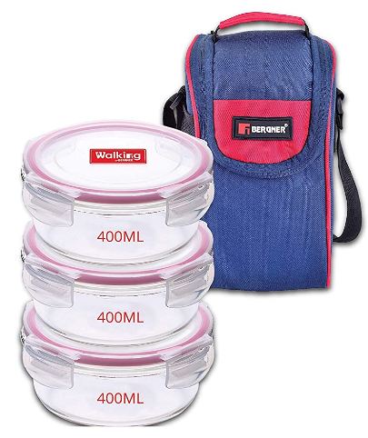 Bergner Viola Containers Lunch Box,Set Of 3  (400 ml)