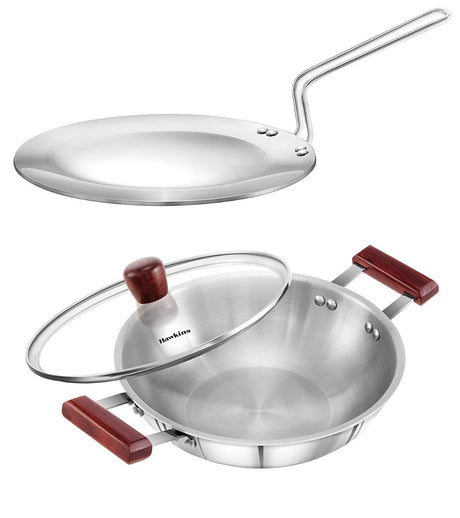 Hawkins Triply 3 mm Stainless Steel Deep Fry Pan