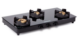 Sunshine Royal Black 3 Burner Toughened Glass Gas Stove