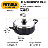 Hawkins Futura Non-Stick All-Purpose Pans with Steel Lid