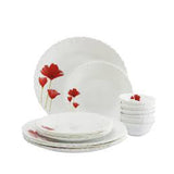 Roxx Opal Red Iris 18 Pcs With Full Plate Dinner Set