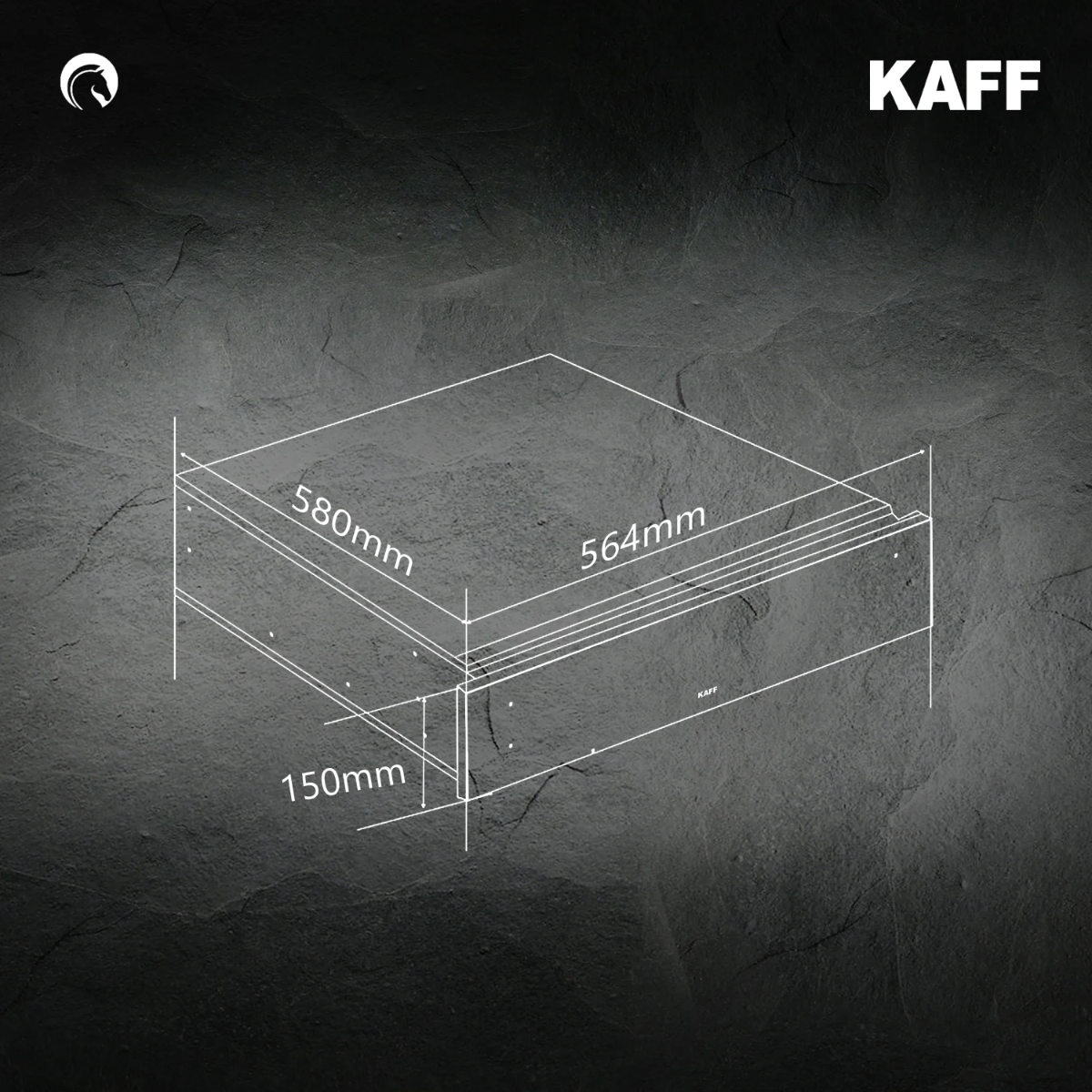 KAFF KWDA 14 60cm Black Glass Sensor Touch Control with Time Warming Drawer