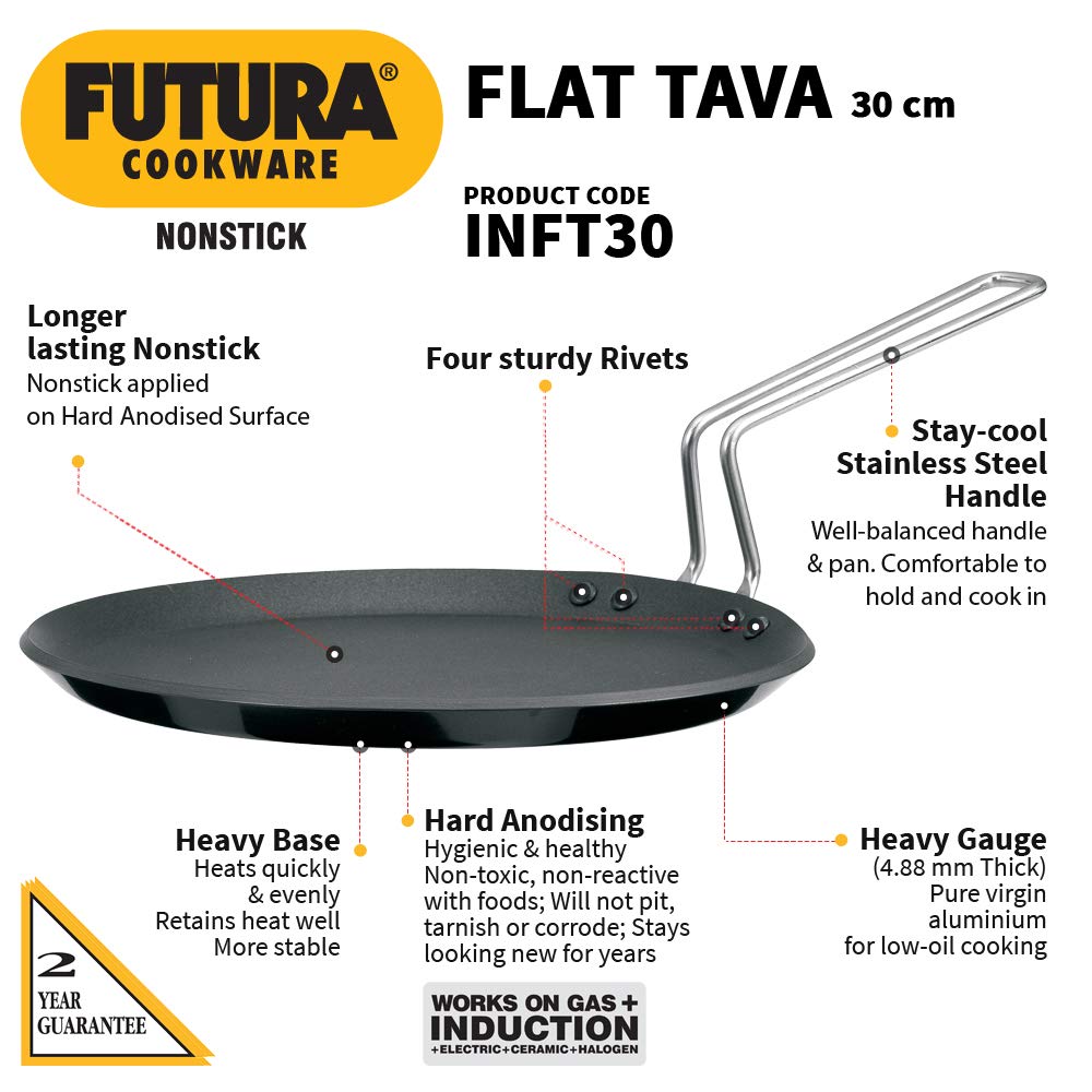 Hawkins Futura Non Stick Flat Tawa Induction Base