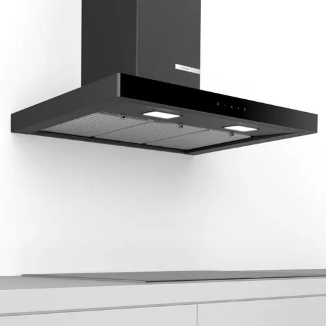 Bosch Chimney Serie 4 wall-mounted cooker hood 90 cm flat black DWB098G60I