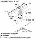 Bosch Series 4 Wall Mounted Chimney DWEA98H60I 90 cm