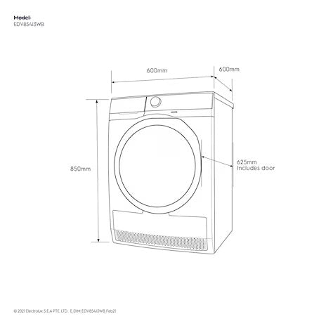 Electrolux EDV854J3WB 8.5kg UltimateCare 300 venting dryer