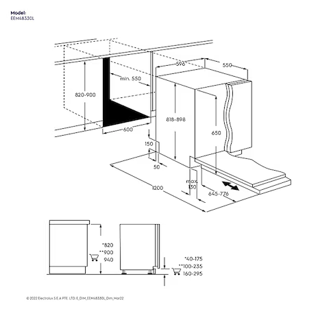 Electrolux EEM48330L 60cm UltimateCare 700 fully-integrated dishwasher with 14 place settings