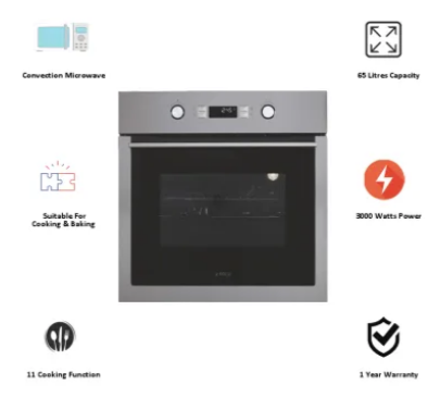 Elica Built-In Oven EPBI 1063 70 Ltr Electronic Pop Up Rotary Control With LED Display