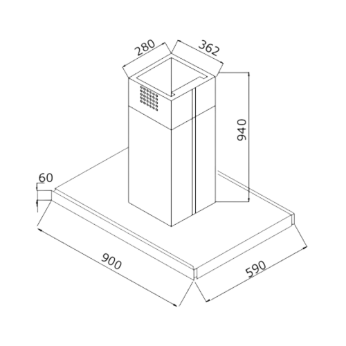 Elica ISMART SPOT H6 BF ISLAND LTW 90 NERO 90cm 5 STAR Performance Chimney | Inverter Technology Wall Mounted Chimney (Black 1425 CMH)