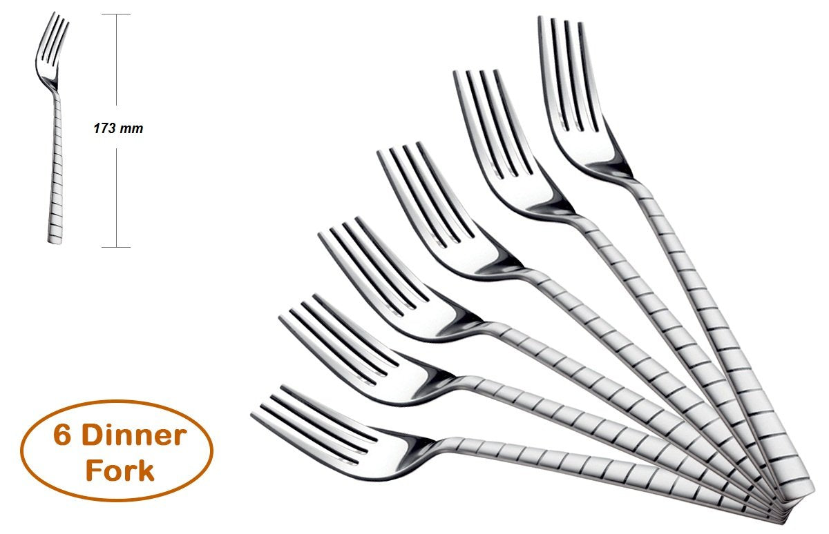 Shapes Zack Stainless Steel Spoons & Forks Set of 12 Pcs ( 6 Dinner Spoons & 6 Dinner Fork )