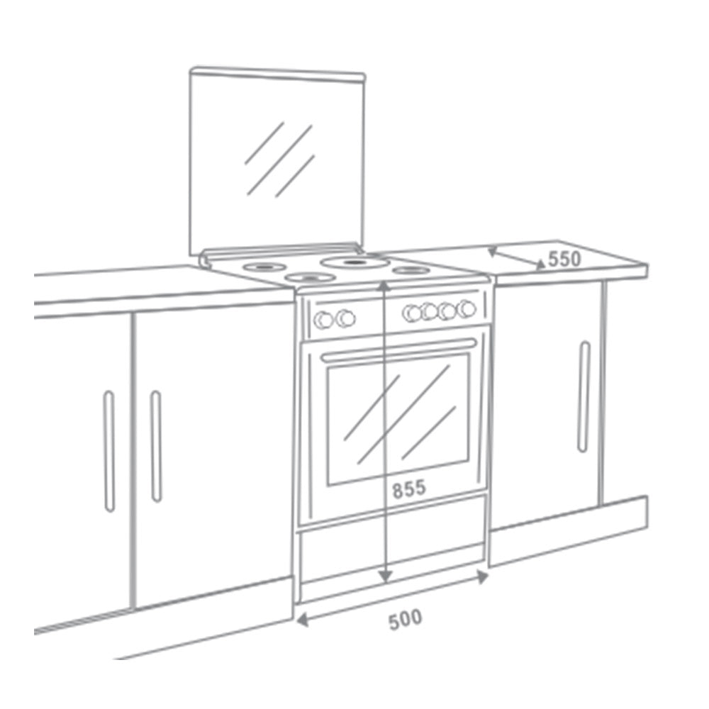 Elica Cooking Range F3402 NGRB - BK 52 L