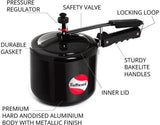 Tuffware Hard Anodised Aluminium Pressure Cooker - Inner Lid, Black, 6.5 Litres   (Hard Anodized)