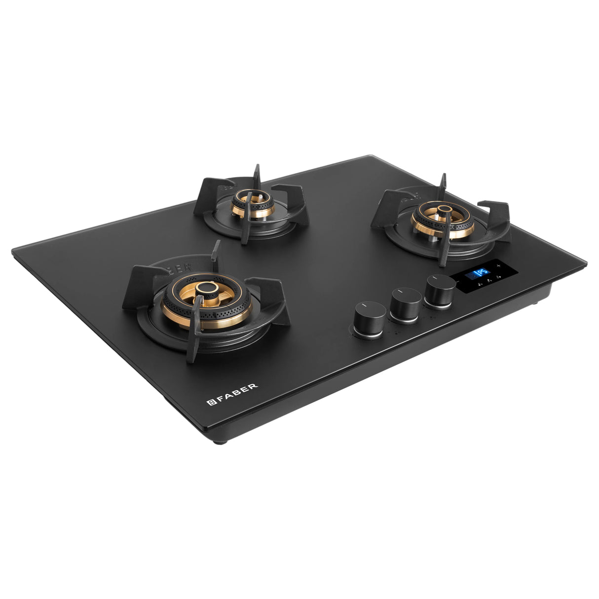 Hob Innova 753 BR AI FFD 75 cm 3 Burner Built-in Gas Hob Black Glass with Timer
