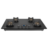 Hob Innova 904 BR AI FFD 90 cm 4 Burner Built-in Gas Hob Black Glass with Timer
