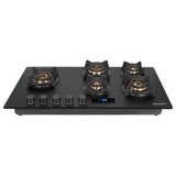 Hob Innova 905 BR AI FFD 90 cm 5 Burner Built-in Gas Hob Black Glass with Timer