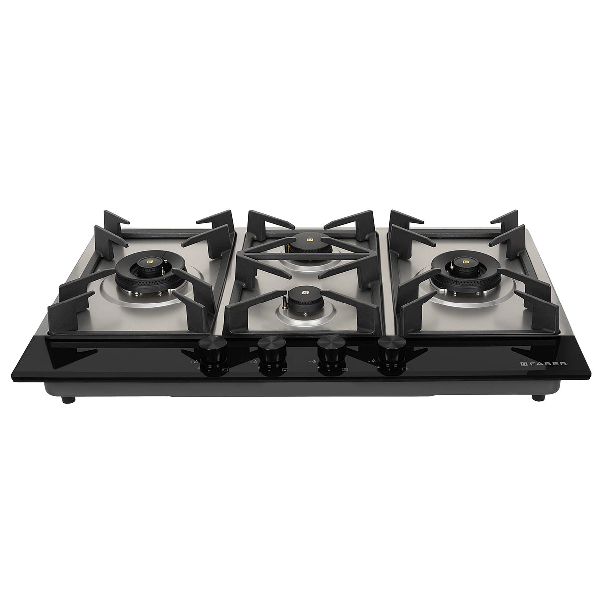 HOB INSPIRIA 904 BR AI FFD GS PNG 90 cm 4 Burner Built-In Gas Hob with Flame Failure Device, Glass & Stainless Steel