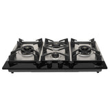HOB INSPIRIA 904 BR AI FFD GS PNG 90 cm 4 Burner Built-In Gas Hob with Flame Failure Device, Glass & Stainless Steel