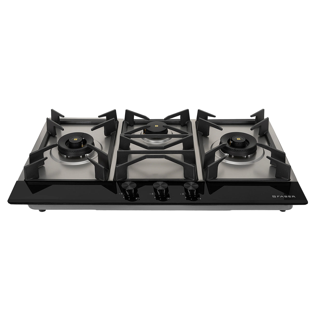 HOB INSPIRIA 903 BR AI FFD GS LPG 90 cm 3 Burner Built-In Gas Hob with Flame Failure Device, Glass & Stainless Steel