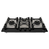HOB INSPIRIA 903 BR AI FFD GS LPG 90 cm 3 Burner Built-In Gas Hob with Flame Failure Device, Glass & Stainless Steel