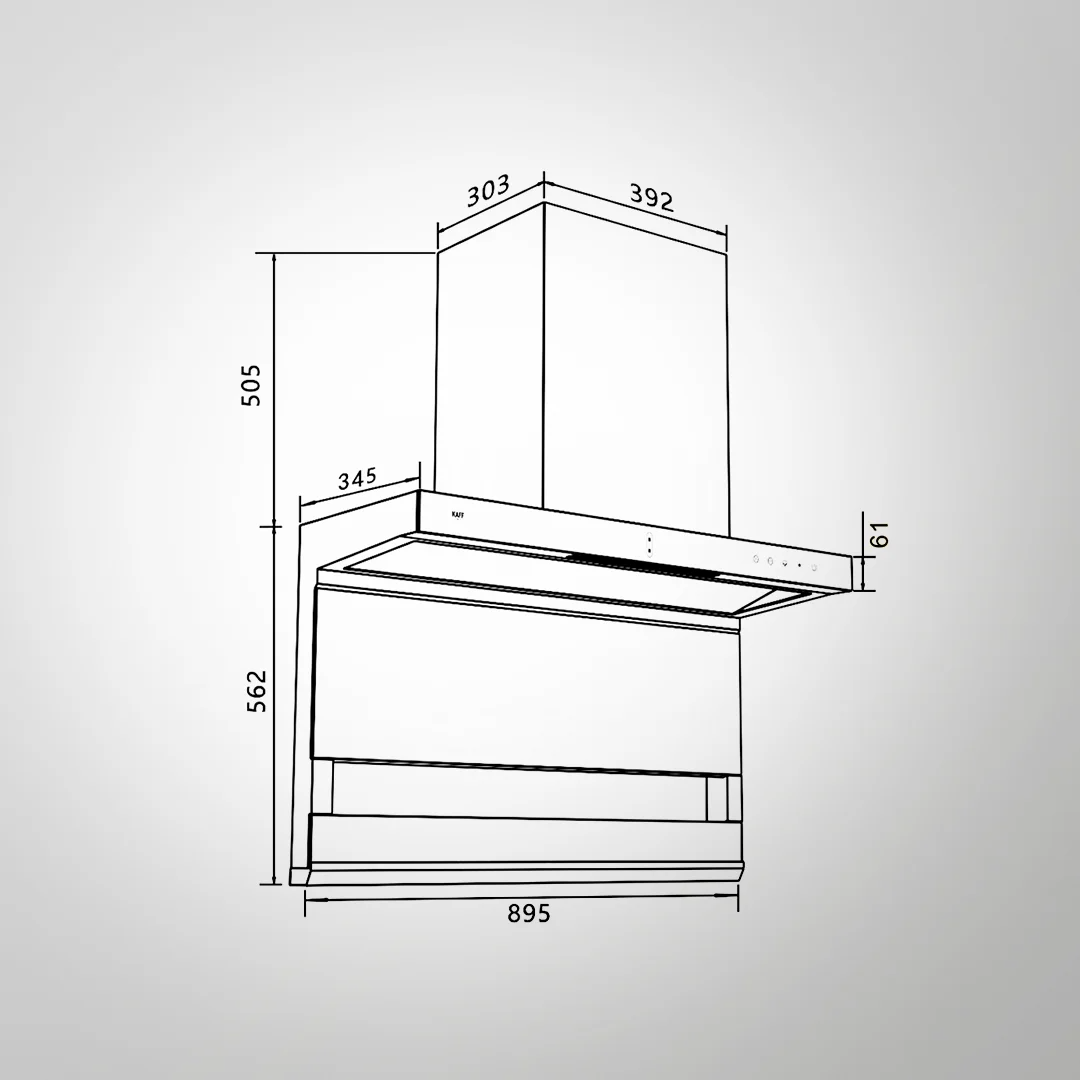 KAFF FALMARC DHC 90 A FILTERLESS AUTO CLEAN TECHNOLOGY CHIMNEY