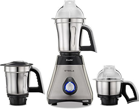 Preethi Steel Max MG-212 Mixer Grinder 750-Watt (Steel/Black) 