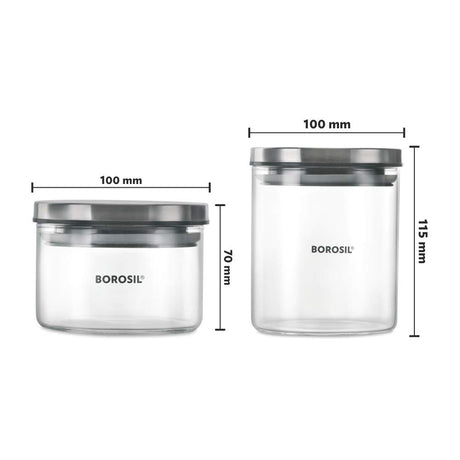 Borosil Classic Jar Set of 7 with Rotating Tray