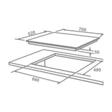 FLEXI DFS PRO FB 4B 70 DX Toughened Glass, Auto Ignition Fully Sealed 4 Burners