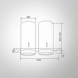 KAFF ISLAND FLORA TWIN DX IS 120 UNIQUE TWIN CYLINDER DESIGN CHIMNEY