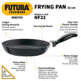 Hawkins Futura Non-Stick Frying Pan, 22cm + Hawkins Futura Non-Stick Frying Pan, 26cm