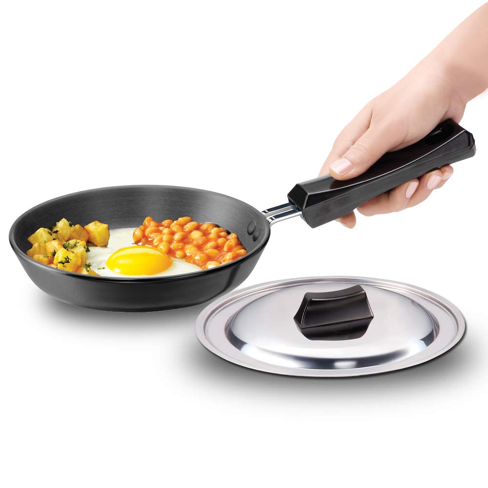 Hawkins Hard Anodised Futura Frying Pan With SS Lid - AF 18S